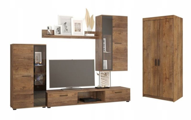 Meblościanka Salsa + szafa 2D meble do salonu biała sonoma zdjęcie 2