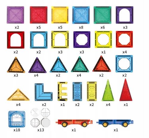 KREATYWNE KLOCKI BLOKI PANELE MAGNETYCZNE 3D 110EL KONSTRUKCYJNE POJAZDY na Arena.pl