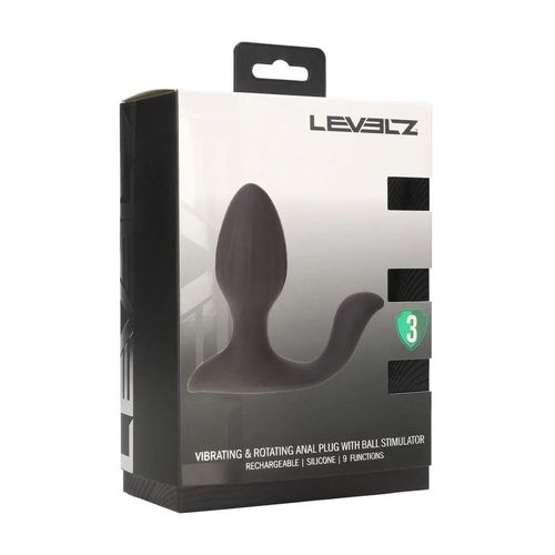 Vibrating And Rotating Silicone Anal Plug With Ball Stimulator - Black na Arena.pl
