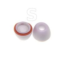 Gumki hybrydowe do Apple AirPods Pro 1 / Pro 2 silikon + pianka - S białe