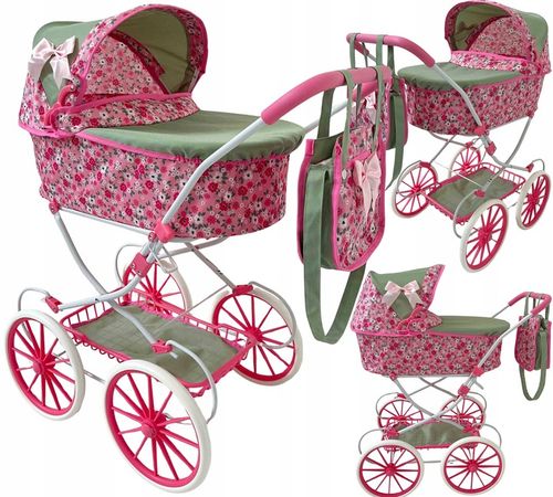 WÓZEK DLA LALEK RETRO GŁĘBOKI + TORBA na Arena.pl