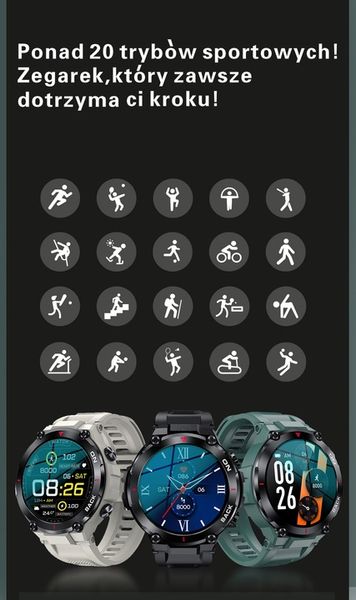 Smartwatch GRAVITY GT8-2 CZARNY Męski BRANSOLETA TĘTNO KALORIE SEN ROZMOWY zdjęcie 12