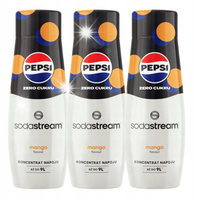 Zestaw Syrop SodaStream Pepsi Zero Cukru Mango 3 x 440 ml Koncentrat