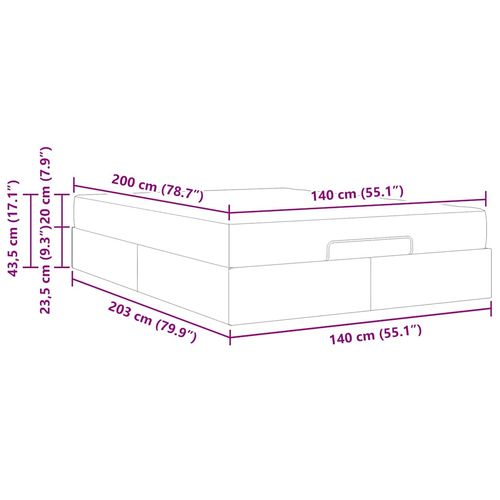 Ramka łóżka z materacem Czarny 140 x 200 cm tkanina na Arena.pl