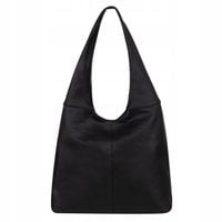 CZARNA TOREBKA DAMSKA WOREK SKÓRZANA TORBA SHOPPER KLASYCZNA TOREBKA SKÓRA