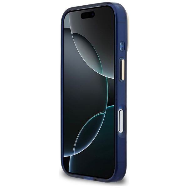 etui guess iml 4g script metal do iphone 17 pro max niebieski zdjęcie 5
