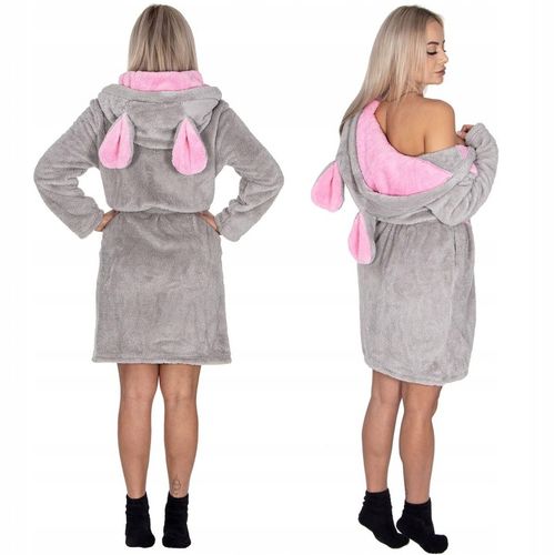 SZLAFROK DAMSKI CIEPŁY Z KAPTUREM R.S/M WIĄZANY W TALII GRUBY DŁUGI MIĘKKI na Arena.pl