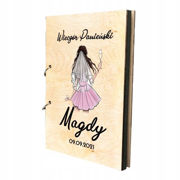 Drewniany album WIECZÓR PANIEŃSKI z NADRUKIEM Y3 zdjęcie 1