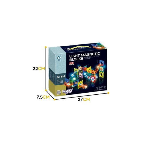 WOOPIE Klocki Magnetyczne Tor Kulkowy Świetlny Kulodrom 49 el. na Arena.pl