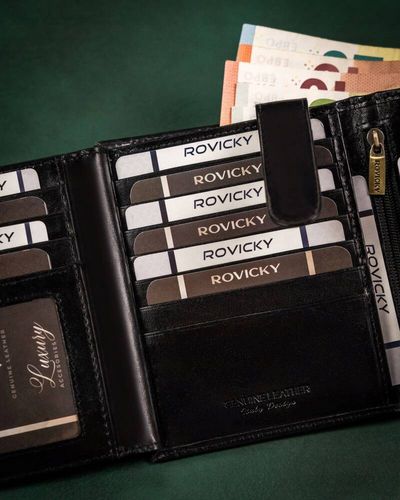 duży, skórzany portfel męski z systemem rfid - rovicky na Arena.pl