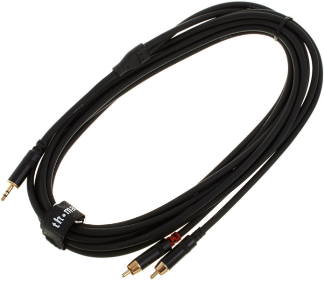 Kabel audio 2x RCA Cinch mini Jack 3,5 mm stereo 3 m pozłacany pro snake zdjęcie 2