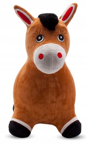 Skoczek pluszowy dla dzieci do skakania Konik brązowy z pompką na Arena.pl