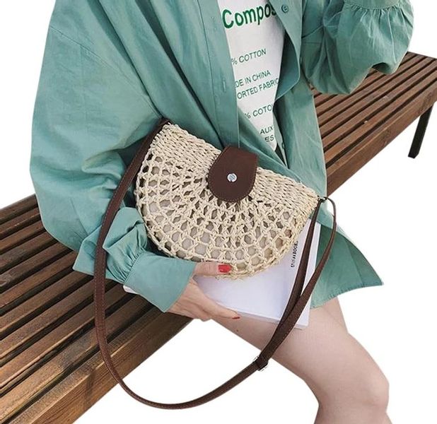 Torebka PLECIONA na ramię BOHO KOSZYK PÓŁKSIĘŻYC zdjęcie 6
