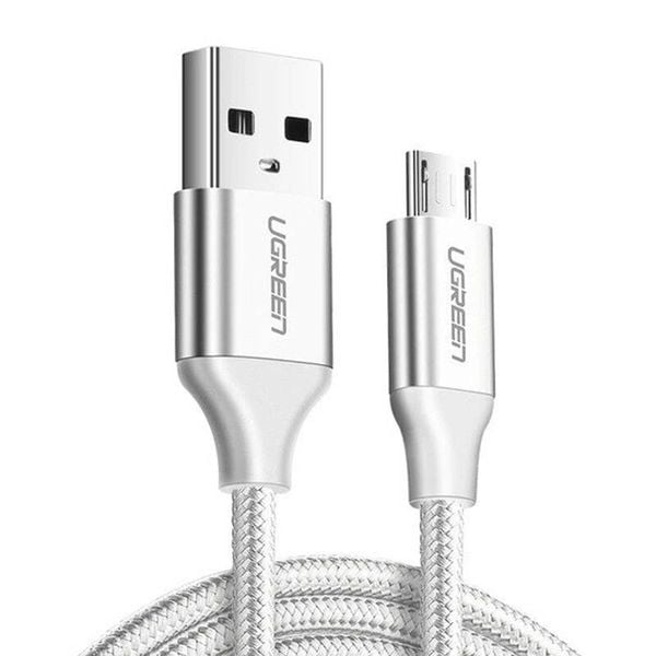 Kabel USB do Micro USB UGREEN US290 QC 3.0 2.4A 2m (biały) zdjęcie 1
