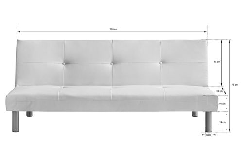 Sofa Nutricia, rozkładana, biała na Arena.pl