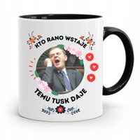 Kubek Czarny Donald Tusk Po Platforma Prezent Z Nadrukiem Ze Zdjęciem