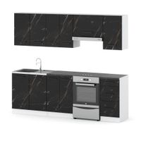 Kuchnia Nowoczesna Modułowa Z Blatem Mokka 2.4m Biała San Sebastian Mała