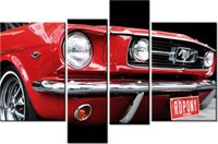 130CM 85 OBRAZ 4 ELEM RED MUSTANG Y ŚCIENNY