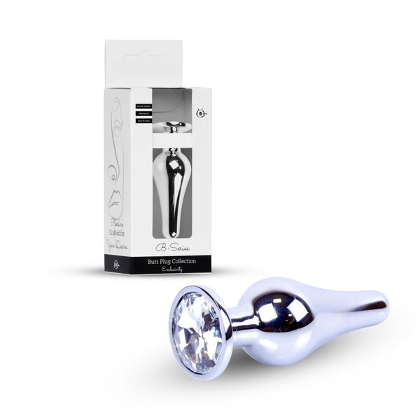 Plug-Jewellery Silver Butt Plug- Clear zdjęcie 10