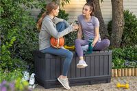 KETER KENTWOOD 350L SKRZYNIA OGRODOWA ANTRACYT SCHOWEK SIEDZISKO POJEMNIK