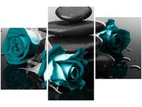 OBRAZ RÓŻE TLE KAMIENI AKCENT KOLORYSTYCZNY