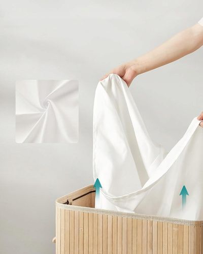 KOSZ NA PRANIE BAMBUSOWY BIELIZNĘ SKŁADANY POJEMNY JEDNOKOMOROWY WĄSKI na Arena.pl