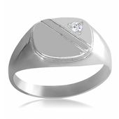 SREBRNY SYGNET Z CYRKONIĄ PRÓBA SREBRA 925 GRAWER GRATIS