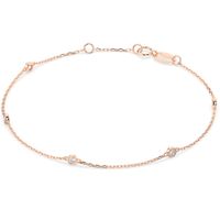 bransoletka z różowego złota 585 z diamentem (brylantem) 0,14 ct lab