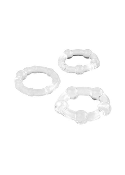 Zestaw 3 Transparentnych Pierścieni - Triple C-Ring Set Cristal zdjęcie 2