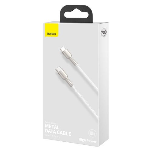 kabel usb-c do usb-c baseus cafule, 100w, 2m (biały) na Arena.pl