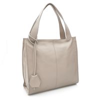 VERA PELLE torebka damska skórzana shopper klasyczna na ramię V074 j.beżowa