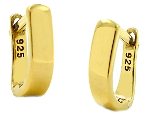 KOLCZYKI SREBRNE 925 ZŁOCONE BIGLE ANGIELSKIE KOLCZYKI SREBRNE 925 + ETUI zdjęcie 2