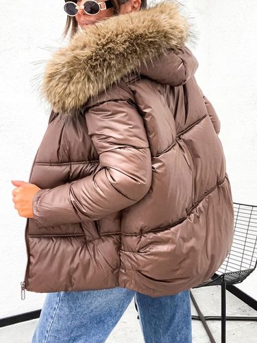 Zimowa_Pikowana_Modna Kurtka_Z FUTERKIEM - XL na Arena.pl