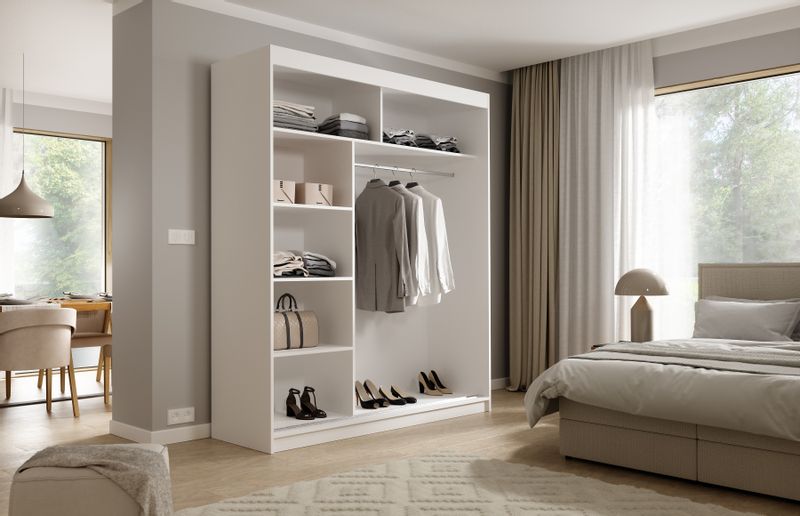 SZAFA PRZESUWNA 180CM BIAŁA zdjęcie 4