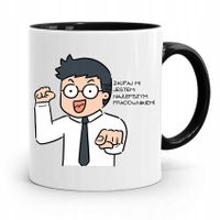 Dla Pracownika Kubek Czarny Najlepszy Pracownik Z Nadrukiem Ze Zdjęciem