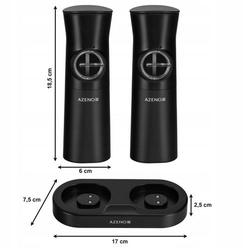 ELEKTRYCZNY MŁYNEK DO SOLI I PIEPRZU GRAWITACYJNY AKUMULATOROWY USB-C 2SZT na Arena.pl