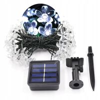 Lampki SOLARNE Ogrodowe KOMPLET 5metrów 20 LED ZIMNE BIAŁE Ozdobne