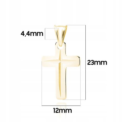 SREBRNY MAŁY POZŁACANY KRZYŻYK DIAMENTOWANY PR. 925 PIĘKNY KRZYŻ + GRAWER na Arena.pl