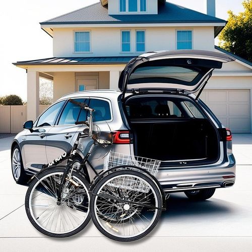 ROWER 3-KOŁOWY SKŁADANY 24 CZARNY SHIMANO 7-BIEGOWY na Arena.pl