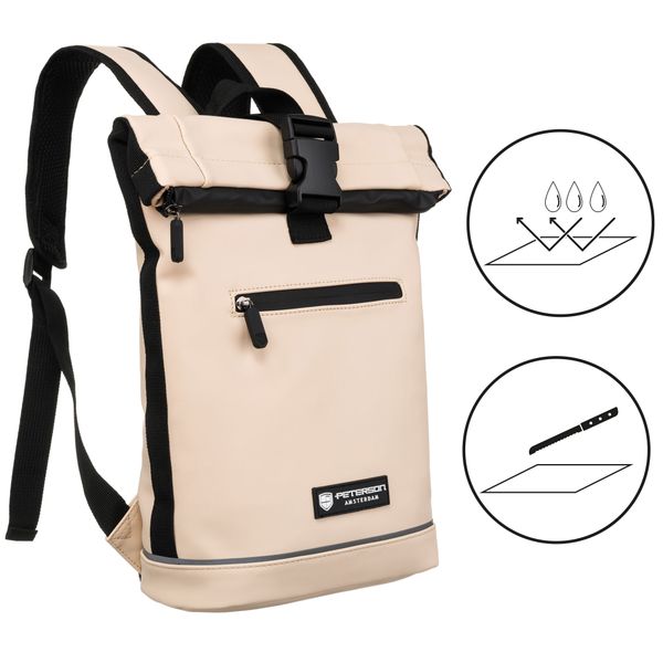 plecak peterson pu ptn eb66-6502 beige zdjęcie 2