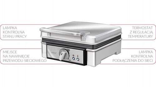 GOFROWNICA MPM MGO-13 DUŻA MOC 1400W 2 GOFRY NON-STICK na Arena.pl