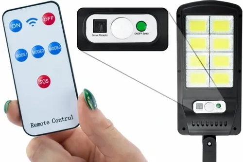OŚWIETLENIE ZEWNĘTRZNE OGRODOWE MOCNA LAMPA SOLARNA LED ULICZNA COB PILOT na Arena.pl