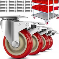 KÓŁKA OBROTOWE 75mm 200kg Z HAMULCEM GUMOWE ZESTAW JEZDNY WÓZKA 4 SZT