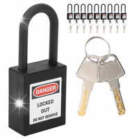 10 SZT KŁÓDKA LOTO LOCKOUT OCHRONA PRACY 38MM CZARNY