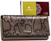 duży portfel damski z wężowym wzorem - peterson