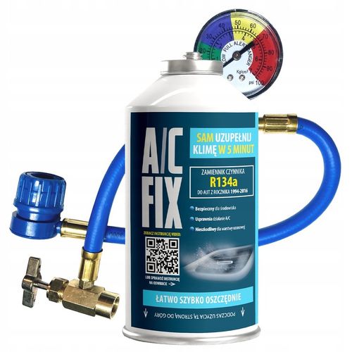 AC FIX Gaz do klimatyzacji R134A DUŻA PUSZKA +40% 626g + Manometr na Arena.pl