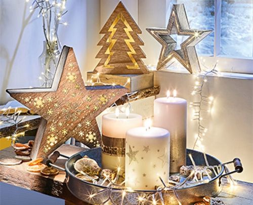 CHOINKA DREWNIANA las 10led 34cm TIMER BRĄZOWA na Arena.pl