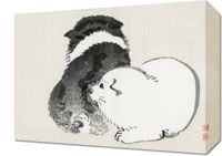 Obraz 40x30cm Black and White Puppies, Kōno Bairei Vintage do Salonu