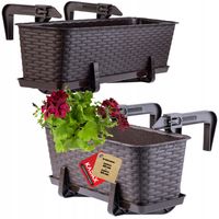 Doniczka Skrzynka Balkonowa Uchwyty 40+60cm 2szt