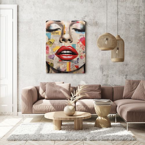 Obraz Do Salonu PORTRET Kobiety Czerwone Usta Abstrakcja 40cm x 60cm na Arena.pl